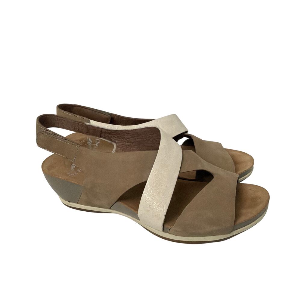 Dansko Vicky Sandals Women Size 6 Nubuck Wedge Crisscross Strap 36